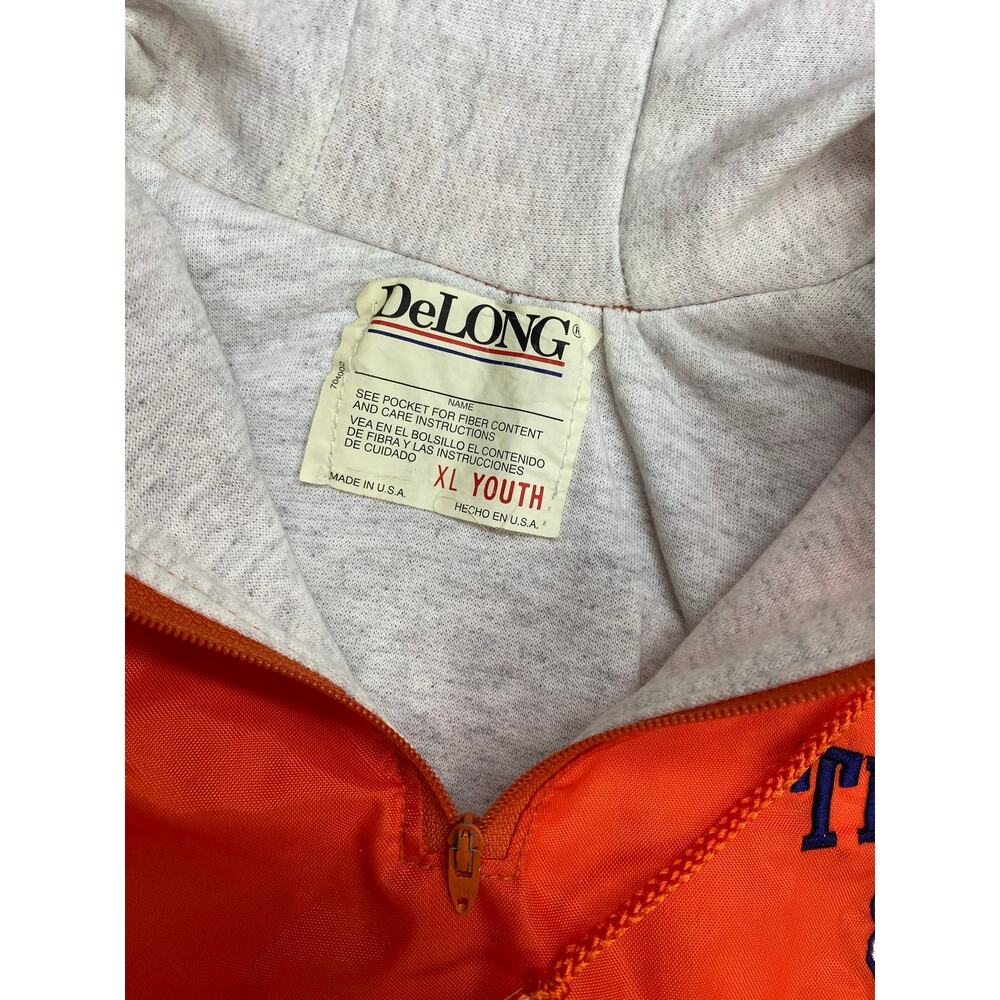 VTG 90s DeLong USA Clemson Tigers nylon fleece lined hooded windbreaker jacket - Picture 4 of 4